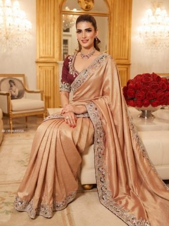 Pure Kanjivaram Silk Saree With Contrast Piping Border