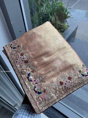 Pure Kanjivaram Silk Saree With Contrast Piping Border