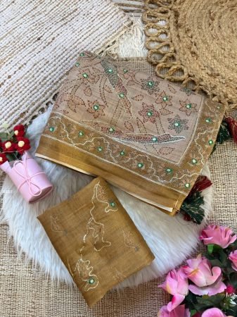 Pure Simar Silk Digital Print And Hand Work Saree