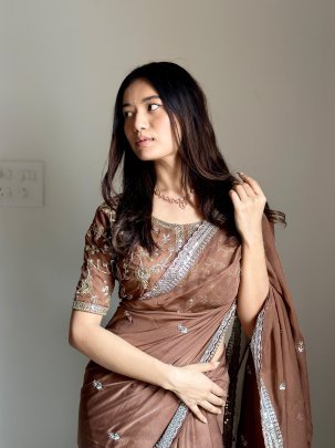 Pure Soft Organza Saree With Blouse