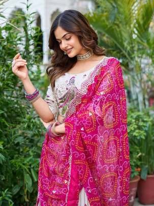 Pure Tissue Silk Embroidery Sequence Work Lehenga Choli