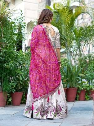 Pure Tissue Silk Embroidery Sequence Work Lehenga Choli