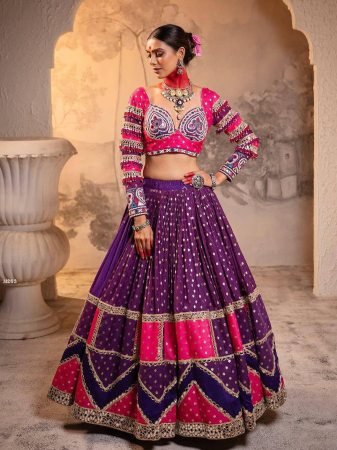 Purple And Pink Combination Navratri Special Lehenga Choli