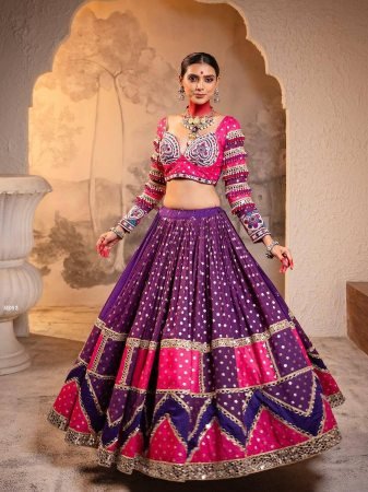 Purple And Pink Combination Navratri Special Lehenga Choli