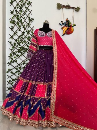 Purple And Pink Combination Navratri Special Lehenga Choli