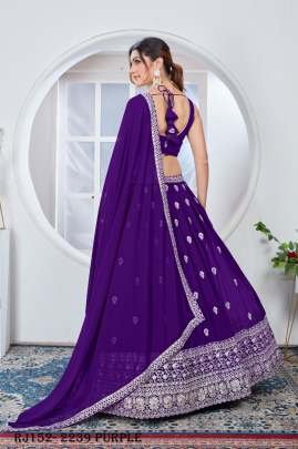 Purple Color Faux Georgette Fabric Sequence Embroidery Work Lehenga Choli