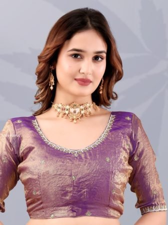 Purple Fendy Silk Thread Saree For Women