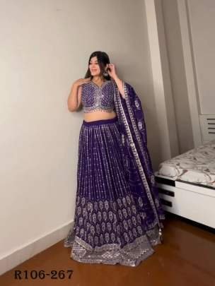Purple Lehenga Choli With Thread And Sequince Work With Dupatta