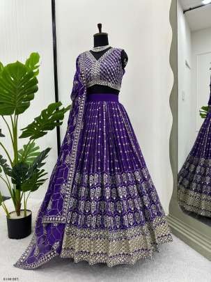 Purple Lehenga Choli With Thread And Sequince Work With Dupatta