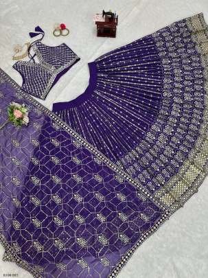 Purple Lehenga Choli With Thread And Sequince Work With Dupatta