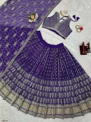 Purple Lehenga Choli With Thread And Sequince Work With Dupatta