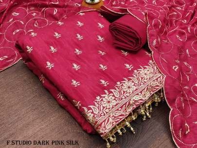 Dark Pink  Unstitched Salwar Suit Set