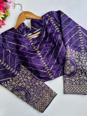 Pushpa Silk Purple Full Sleves Blouse