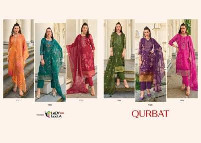 Qurbat Digital Printed And Handwork Kurtis Three Piece Set