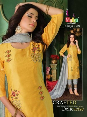 Raavya Vol 8 By Maira Brand Heavy Silk Thread Work Kurti Pant Set