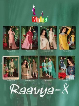Raavya Vol 8 By Maira Brand Heavy Silk Thread Work Kurti Pant Set