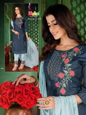Raavya Vol 8 By Maira Brand Heavy Silk Thread Work Kurti Pant Set
