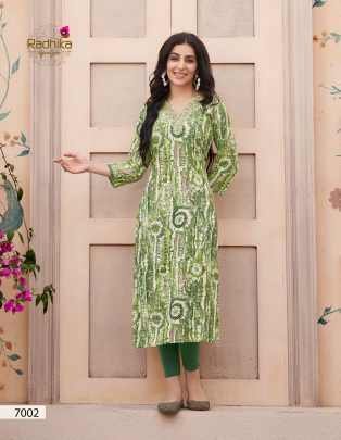 Radhika Lifestyle Pahel Vol 7 Rayon Printed Kurti Catalog