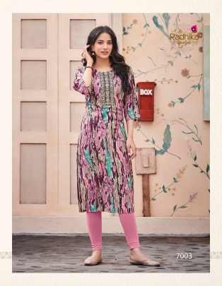 Radhika Lifestyle Pahel Vol 7 Rayon Printed Kurti Catalog
