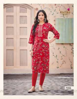 Radhika Lifestyle Pahel Vol 7 Rayon Printed Kurti Catalog