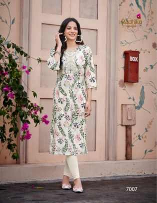 Radhika Lifestyle Pahel Vol 7 Rayon Printed Kurti Catalog