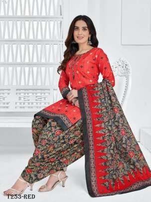 Rajnandini Red Pure Cotton Ready Made Dress