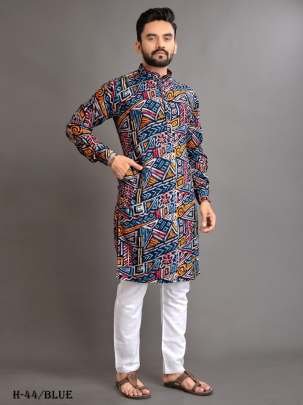 Raksha Bandhan Special Blue Mens Kurta with Pajama