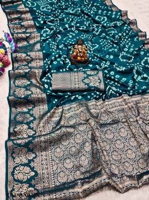 Rama Anandi Pure Handmade Bandhej Kanjivaram Silk Saree