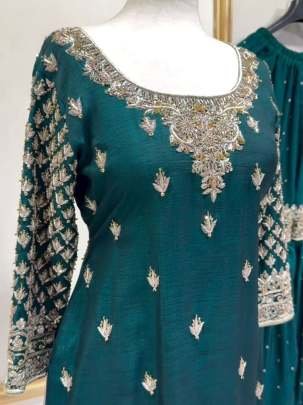 Rama Attractive Designer Georgette Sharara Suits With Dupatta