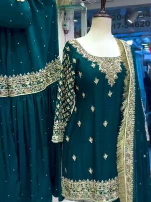 Rama Attractive Designer Georgette Sharara Suits With Dupatta