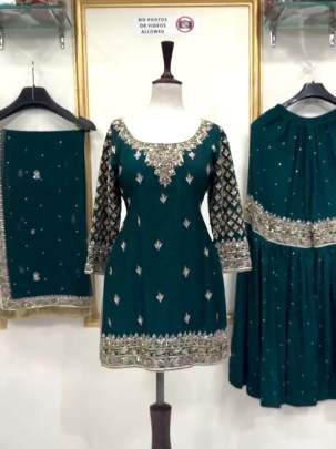 Rama Attractive Designer Georgette Sharara Suits With Dupatta