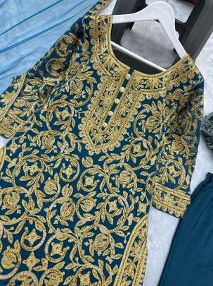 Rama Beautiful Wedding Embroidered Georgette Suits Set