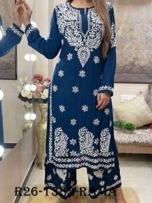 Rama Chain Stich Work Heavy Rayon Kurtis