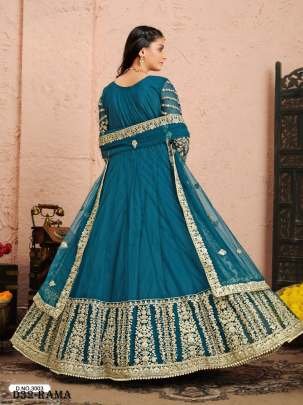 Rama Color Embroidered Designer Anarkali Suit