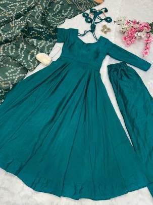 Rama Colour Chinon Silk Anarkali Suit