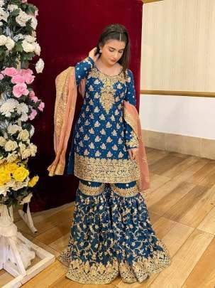 Rama Colour  Fox Georgette Sequence Work Sharara suit