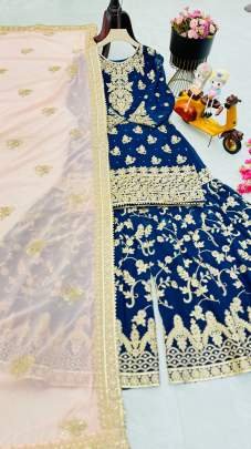 Rama Colour  Fox Georgette Sequence Work Sharara suit