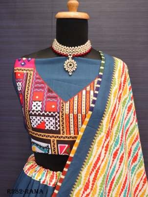 Rama Digital Printed Muslin Cotton Lehenga Choli