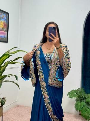 Rama Party Wear Ready To Wear Uniqe Style Sarees