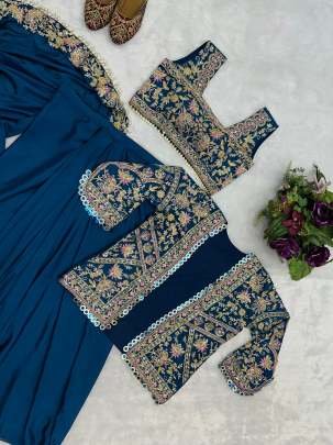 Rama Party Wear Ready To Wear Uniqe Style Sarees