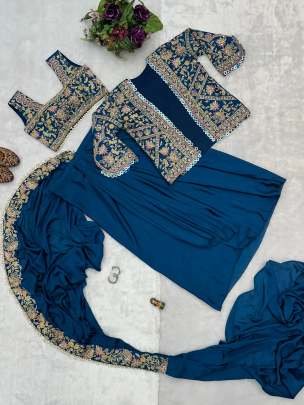 Rama Party Wear Ready To Wear Uniqe Style Sarees