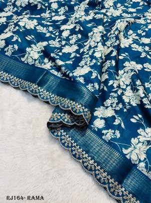 Rama Printed crepe silk Saree