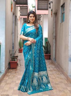 Rama Pushpavati Soft Dola Silk Saree