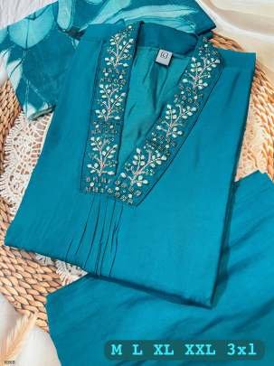 Rama Superb Hand Work Pure Muslin Kurti Set
