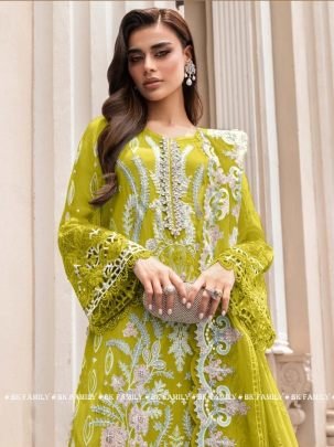 ramsa organza embroidery ready made suit by fab funda