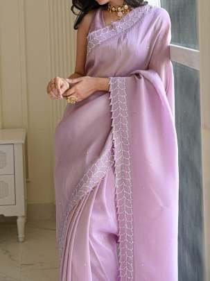 Rangoli  Silk Embellished Lavender Saree With Sequin Work
