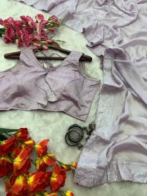 Rangoli  Silk Embellished Lavender Saree With Sequin Work