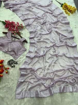Rangoli  Silk Embellished Lavender Saree With Sequin Work