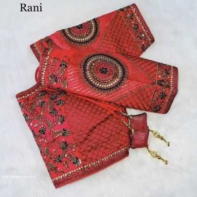 Rani Color Copper Jari Heavy Embroidery Milan Silk  designer Ready made Blouse