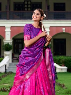 Rani Color Dola Silk Shibori Printed Lehenga Choli